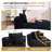 67.5''Chaise Lounge Chair 46'' Wide Seat Indoor Corduroy Oversized Sleeper Sofa For Living Room Deep Seat Lounge And Two Soft Pillows Convertible Boneless Sofa Bed, Black,No Assembly Required-1598746842