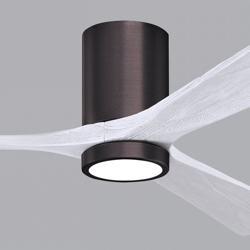 Irene LED Ceiling Fan, Matte White, Brushed Bronze, 60"