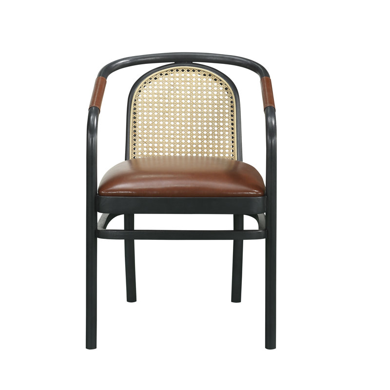 Jonsi 18.74'' H Genuine Leather Upholstered Armchair