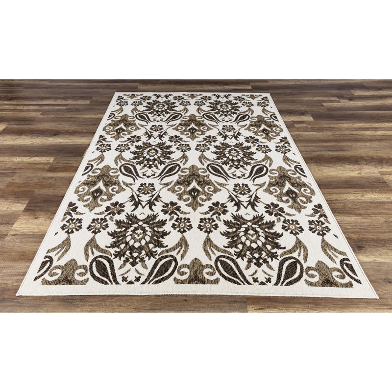 Tapis d'intérieur / extérieur brun Ramos, Rectangle 5 pi 3 po x 7 pi 7 po