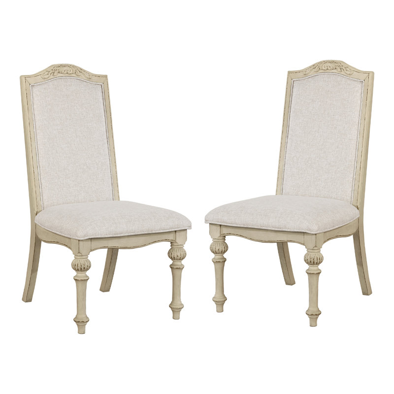 Chaise d'appoint rembourrée Schleicher, Blanc antique / blanc