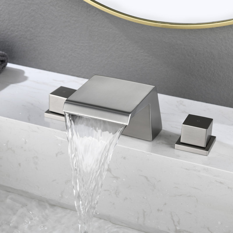 Widespread 2-handle Bathroom Faucet, Brushed Nickel