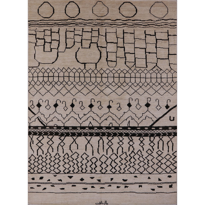 Tapis brun / noir à motif abstrait Bayles, Rectangle 5 pi x 8 pi