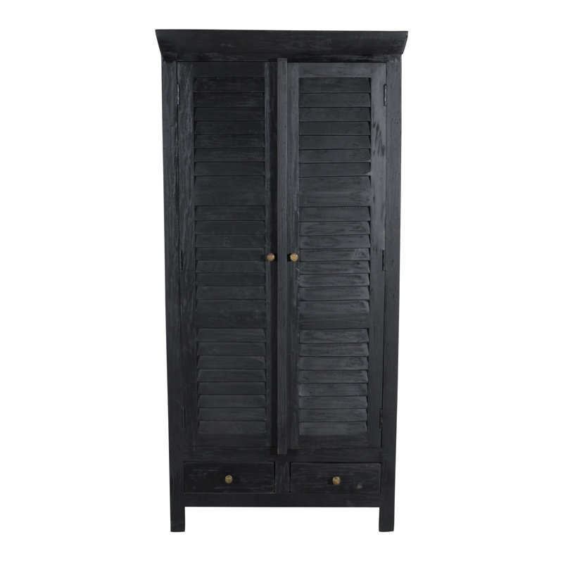 Armoire Jenna Louvered Doors, Noir