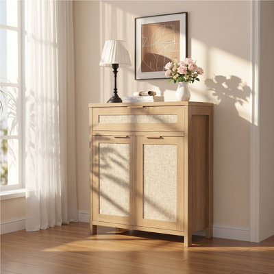 Buffet en rotin avec 1 tiroir et 2 portes