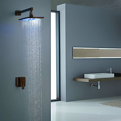 Rivera 12'' Light Oil Rubbed Bronze LED wall Shower Set