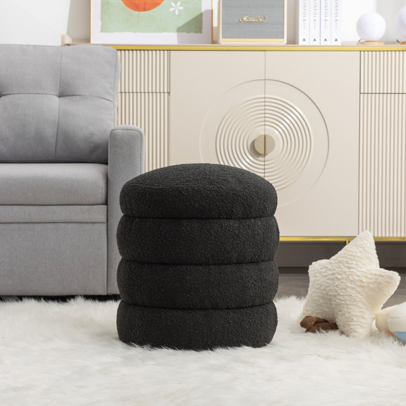 Repose-pieds Soft Boucle, Bouclé noir