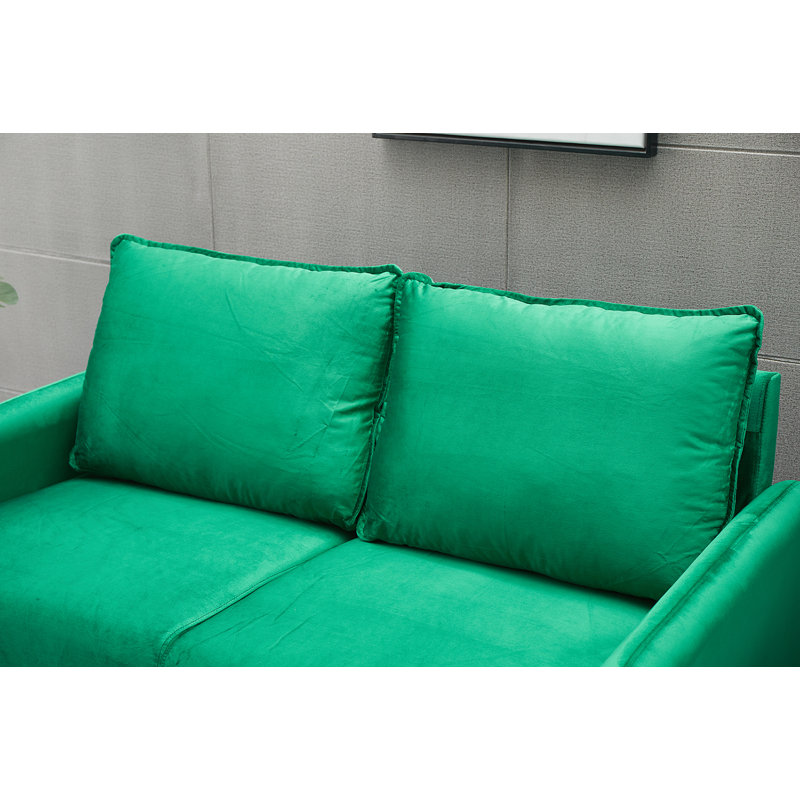 Causeuse de salon en velours Abdur-Rasheed, Velours vert