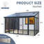 Housse de patio fermée de 10 pi x 14 pi avec 3 portes coulissantes verrouillables, véranda toutes saisons avec cadre en alliage d'aluminium, toit en polycarbonate et système de panneau de panneau d'endurance en PC solide et transparent pour terrasse de jardin