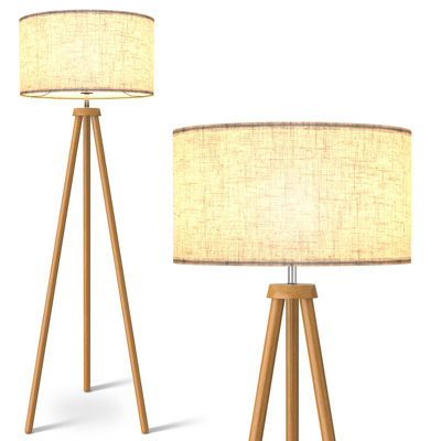 Wood Tripod Floor Lamp