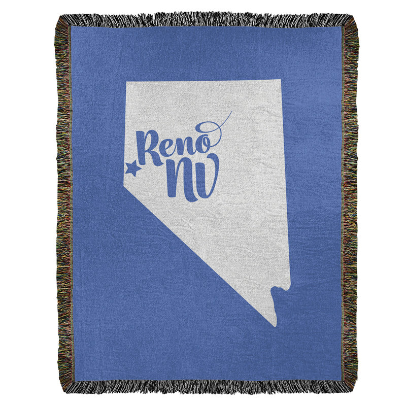 Jeté en coton tissé reno nevada, l 50 po x L 60 po, Bleu