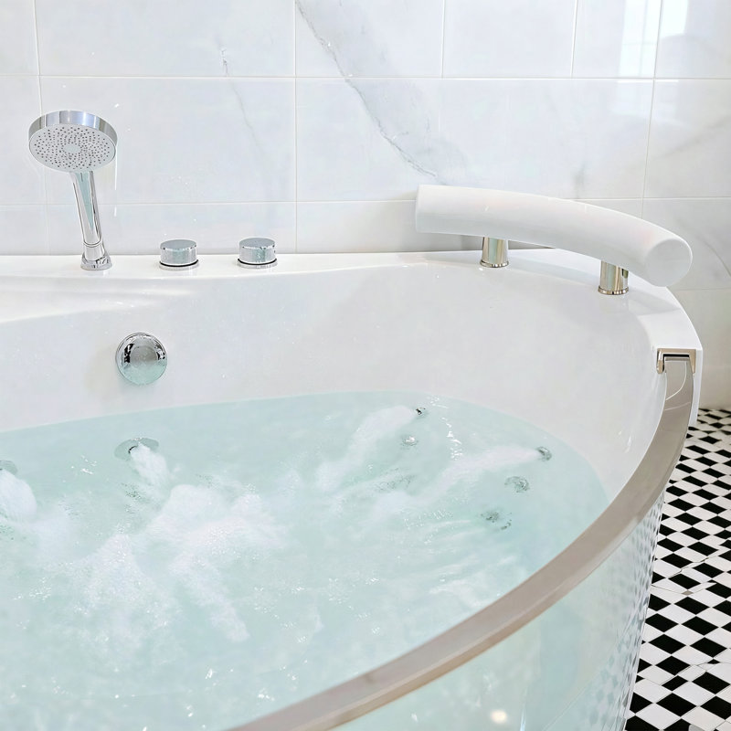Baignoire tourbillon de coin en acrylique pour 2 personnes 59 pouces KORRA