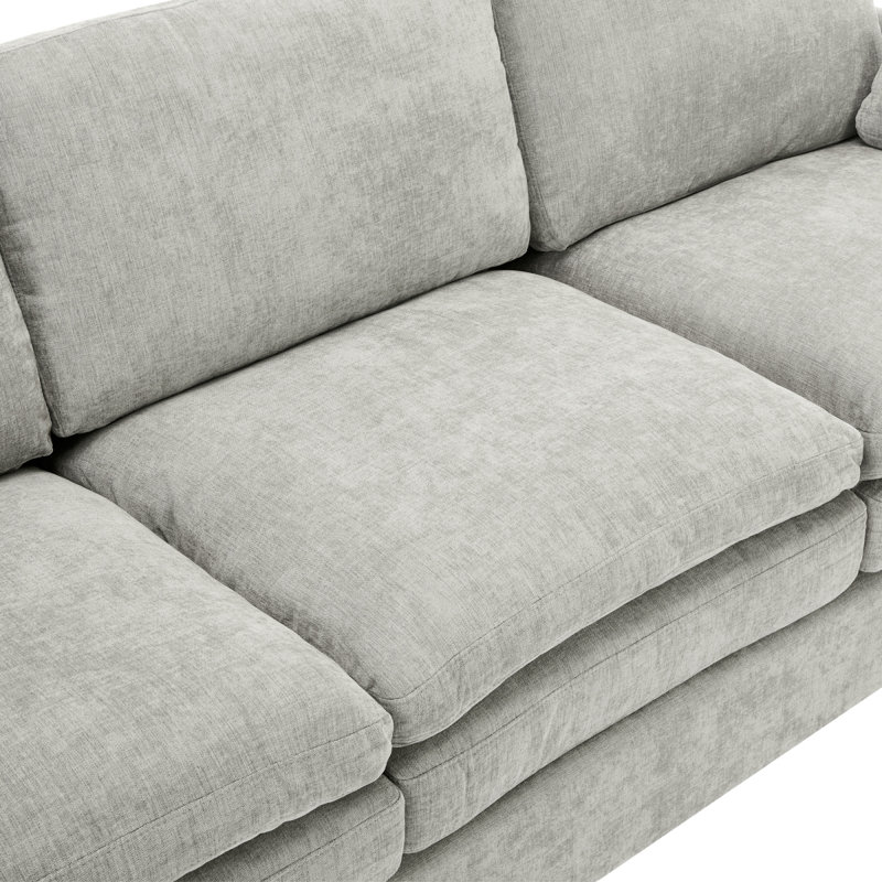 Canapé moderne rembourré 68,1 po Cozy, Gris clair