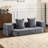 Ebern Designs Transformable Sectional Sofa with 3 Ottoman Stools-346340445