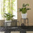 Set Of 2 Black Metal Wire Rectangular Nesting Planter Stand