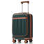 Ensemble de 3 valises de 20 pouces avec port USB, bagages à main certifiés à ouverture frontale, valise rigide en ABS avec roues pivotantes