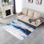 Tapis à motif abstrait gris et bleu lavable à la machine-1200867370