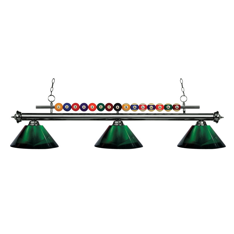 Chapa 3 - Light Dome Pendant, Green, Brushed Nickel