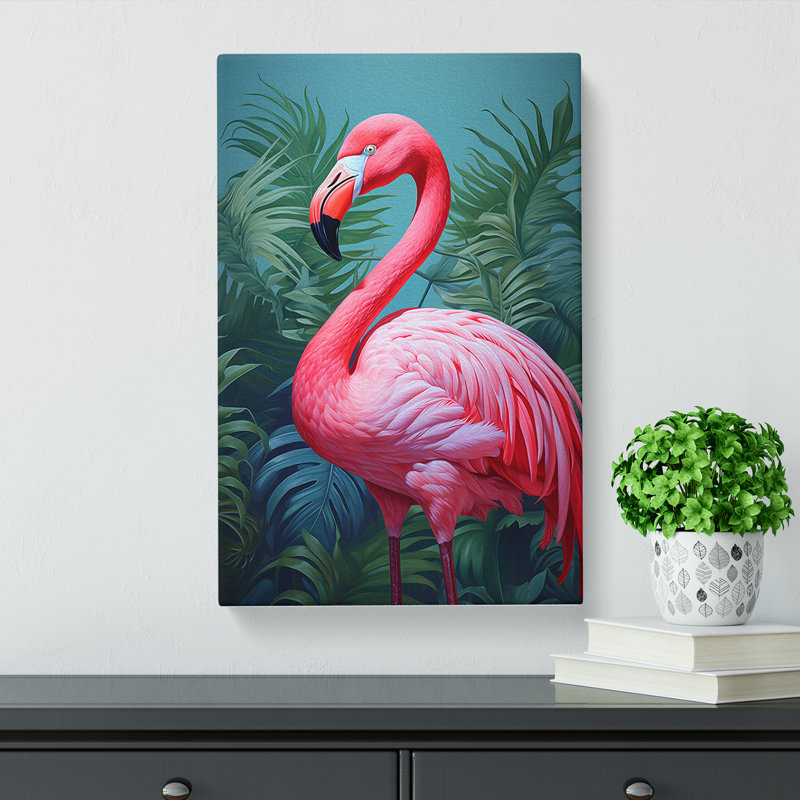 Flamingo Modern - Print, 60cm H x 40cm W x 3cm D