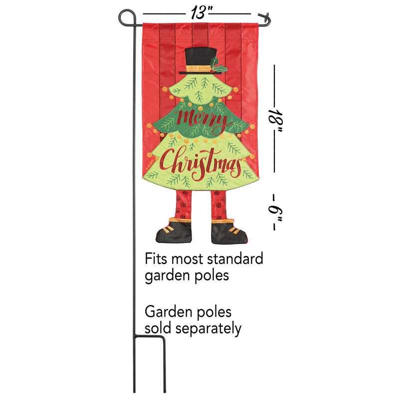 Double Sided 18'' H x 13'' W Polyester Christmas Garden Flag