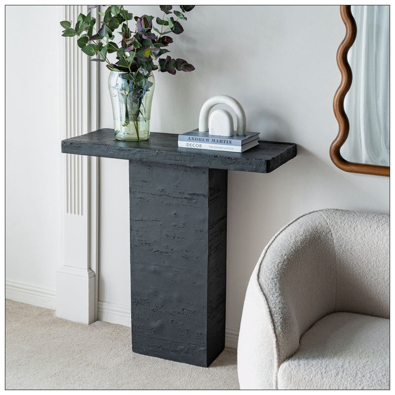 Mario Stone Top Single Coffee Table, Black