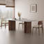 Table de salle à manger avec plateau en pierre de luxe moderne et pieds en chêne-750263438