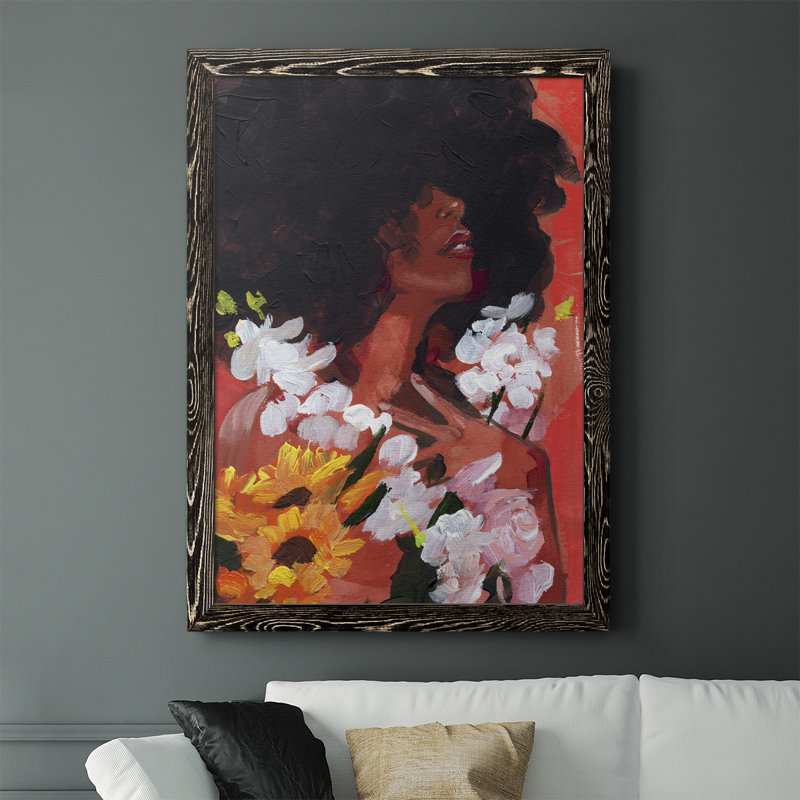 «Through The Flowers II», reproduction sur toile, H 37,5 po x l 27,5 po x P 1 po, Noir