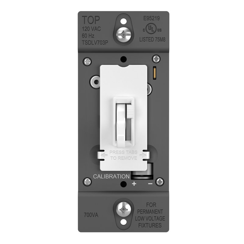 Trademaster 700va Low Voltage Single Pole/3-way Toggle Slide Dimmer, White
