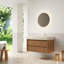 Meuble-lavabo et lavabo 36 po Tilley, armoire de rangement flottante en contreplaqué rayé avec 2 tiroirs, plateau en pierre frittée à motif de travertin avec vasque encastrée en céramique, pré-assemblé, couleur grain de bois espresso