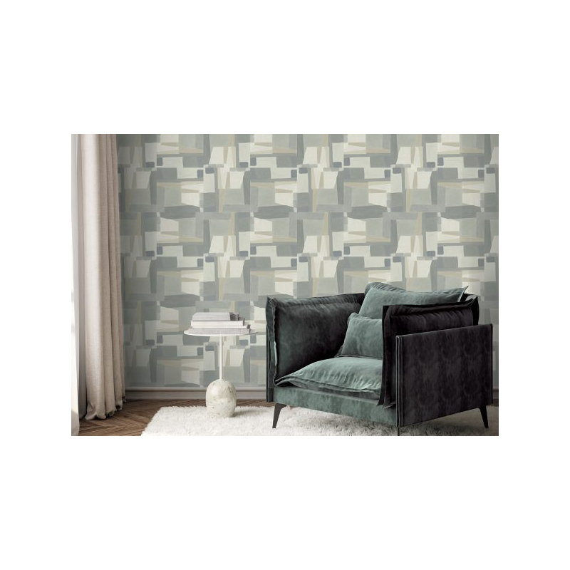 10m X 60cm Gazelle Wallpaper Roll, Grey