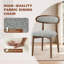 Upholstered Dining Chairs with Solid Wood Legs, Curved Backrest-132443058-132443059