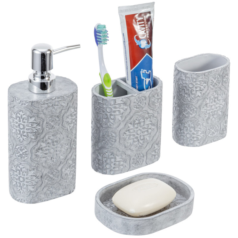 4 Piece Bathroom Accessory Set