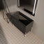 Meuble-lavabo moderne en chêne foncé de 36 po avec portes à fermeture douce - Assemblage facile - Style