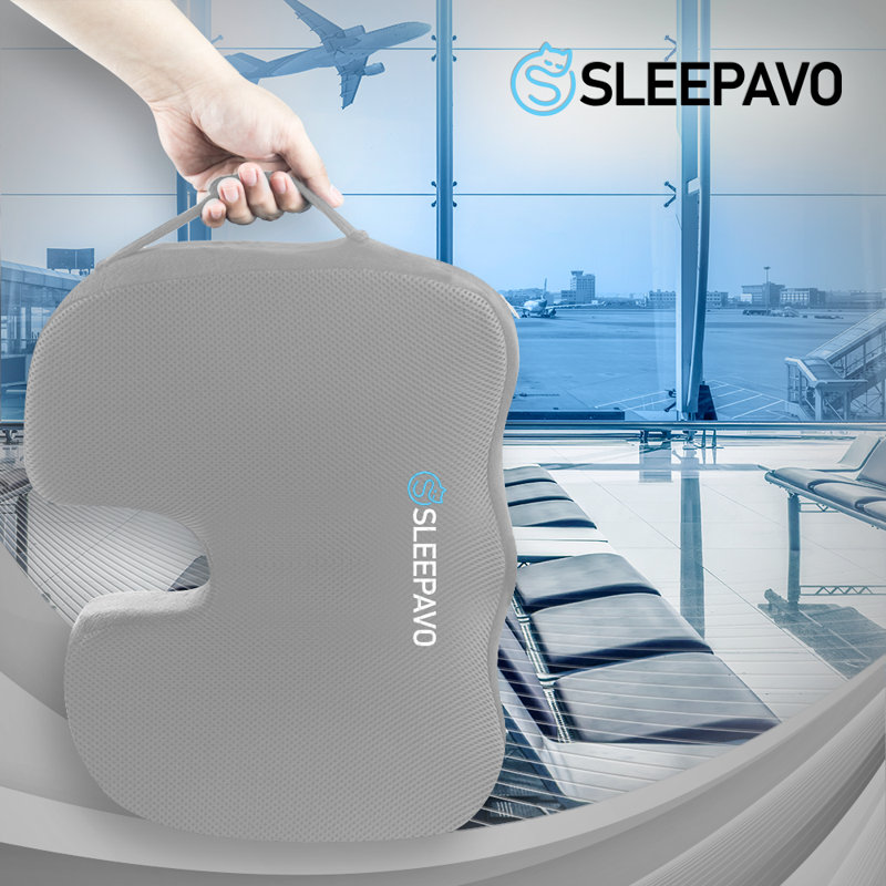 Gray Memory Foam U-Shaped Ergonomic Seat Cushion