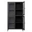 Classeur polyvalent en acier avec tablettes réglables pour l'espace de travail avec 4 tablettes en verre trempé - noir