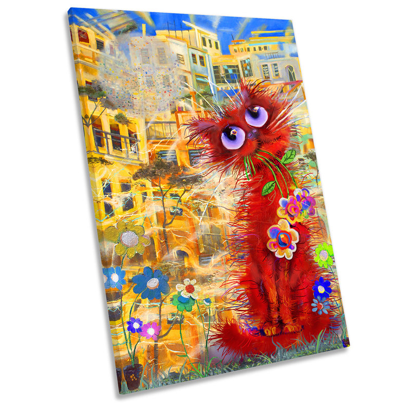 Red Cat City - Wrapped Canvas Art Prints, 45.7cm H x 30.5cm W x 2cm D