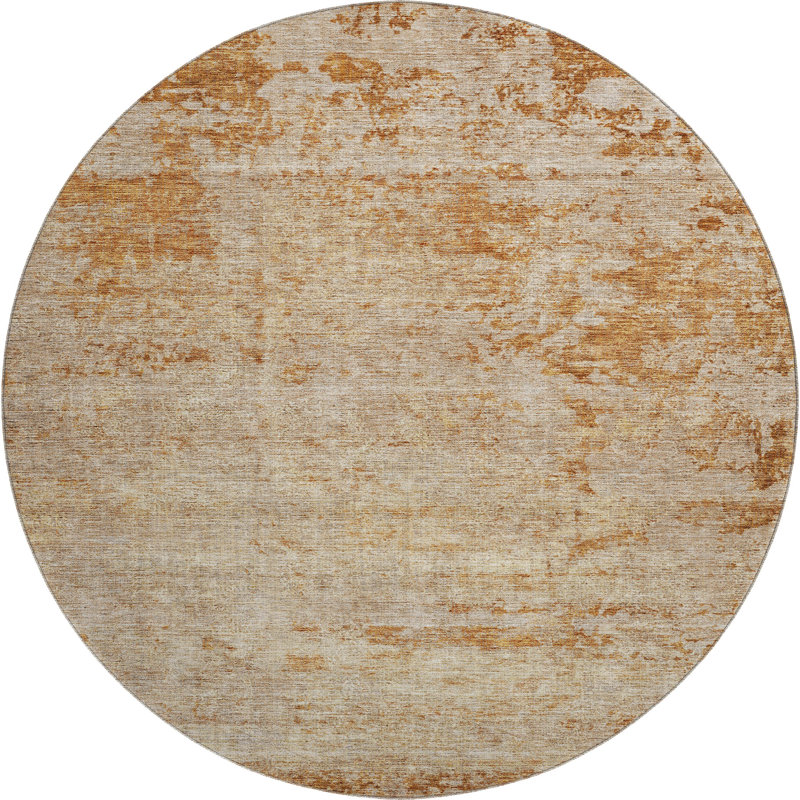 Premium Machine Washable Gurubaksh AMF1164 Abstract Rug, Round 8'