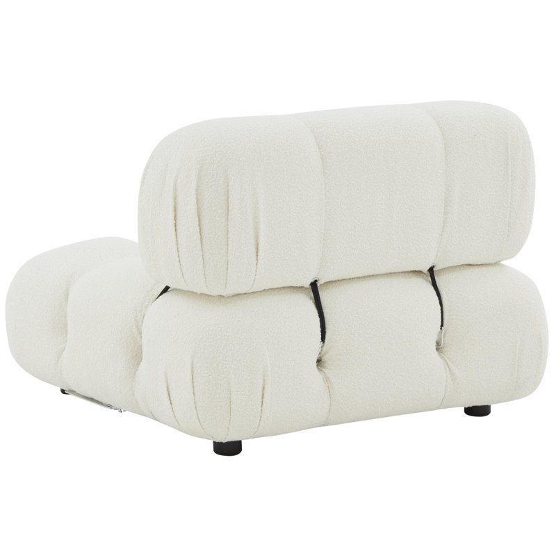 Mio Upholstered Slipper Chair, Ivory Boucle