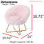 Fauteuil en fausse fourrure BirdRock Home, pieds en faux or rose-57774337-57774338