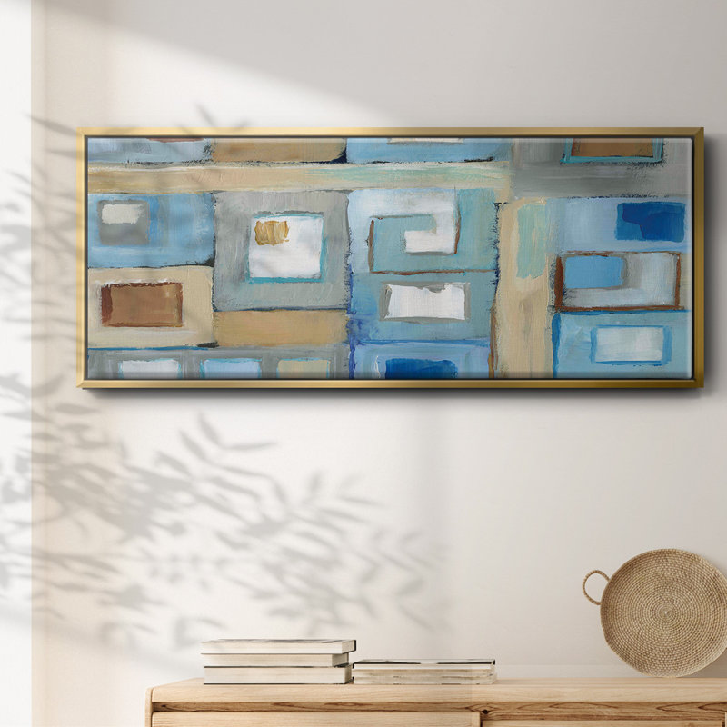 Variation on Greek Key II - Toile encadrée, H 20 po x l 50 po