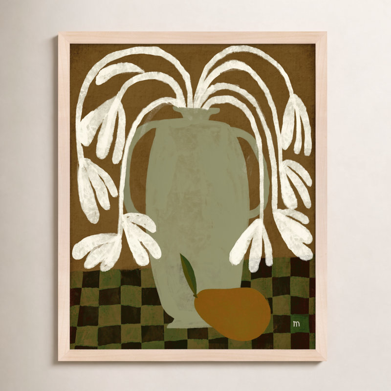 Juliane " Pear " by StudioM Painting Print, Maple Framed, 38" H x 30" W x 1.25" D