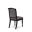 Ensemble de table de salle à manger 7 pièces composé d'une table et de 6 chaises en tissu de polyester gris foncé avec dossier capitonné - Noir sablé-1861136825-1861136828