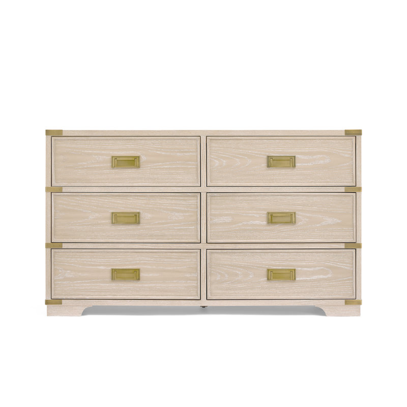 Paris 6 Drawer Dresser, Whitewash Ash