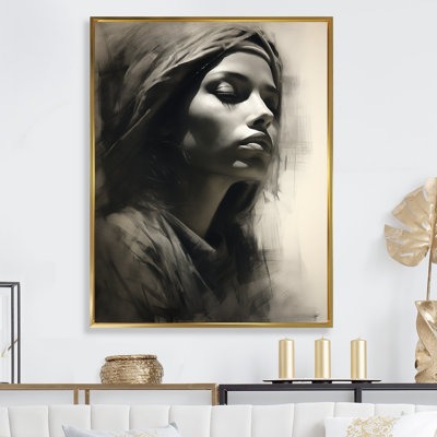 «Charcoal Chronicles Woman Portrait I», reproduction