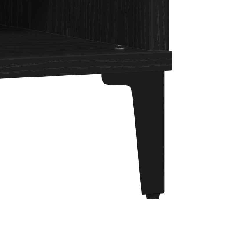 Coffee Table with Storage, Black Oak