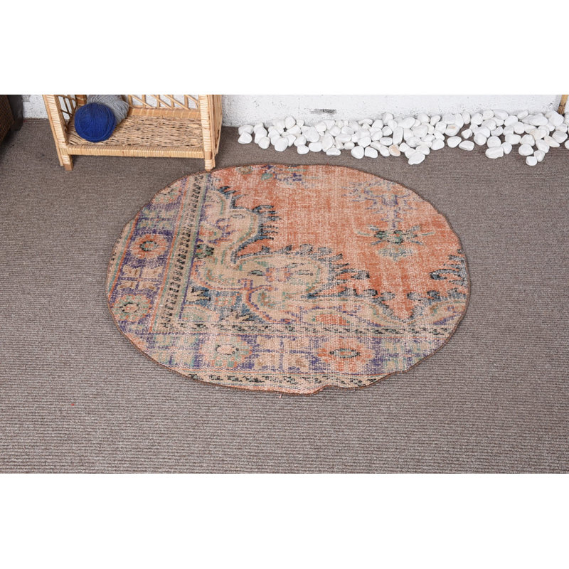 Tapis tendance, petits tapis 3,3 x 3,3 pi, tapis rétro, tapis neutres, tapis de cuisine orange, tapis turcs