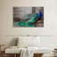 Élégant paon bleu sur toile-2034608566