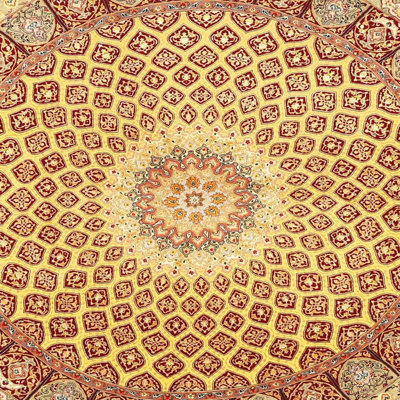 Tapis oriental rouge / jaune