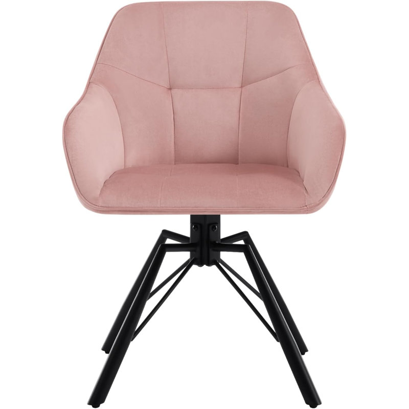 Alliene 48cm H Velvet Upholstered Armchair, Pink, 2