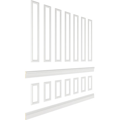Ensemble de lambris à panneau carré empilé 94 1/2 po (H réglable de 96 à 120 po) Ashford